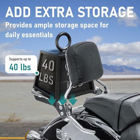 MoKitDora Softail Luggage Rack for Harley Sissy Bar Uprights Compatible with 2018-later Softail Fat Boy FLFB FLFBS Breakout FXBR FXBRS, Gloss Black in Kuwait