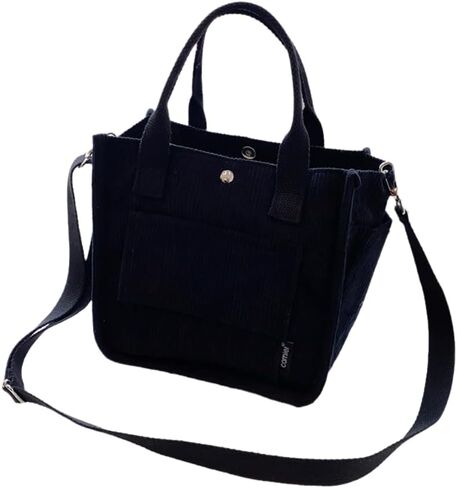 Joria Stylish Corduroy Tote Bag with Multiple Pockets and Detachable Strap – Perfect for Work, Travel, and Everyday Use in Saudi Arabia