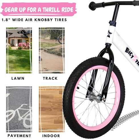 دراجة التوازن 16 بوصة من bicystar، دراجة أطفال تتراوح أعمارهم بين 5-8 سنوات، إطارات هوائية، مساند للقدمين، دراجة دفع بدون دواسات، دراجة لعبة للأطفال الصغار في الهواء الطلق للأطفال، الأولاد والبنات in Kuwait