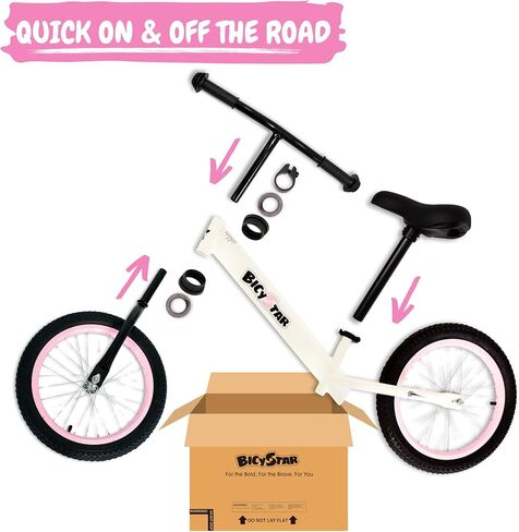 دراجة التوازن 16 بوصة من bicystar، دراجة أطفال تتراوح أعمارهم بين 5-8 سنوات، إطارات هوائية، مساند للقدمين، دراجة دفع بدون دواسات، دراجة لعبة للأطفال الصغار في الهواء الطلق للأطفال، الأولاد والبنات in Kuwait