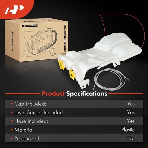 A-Premium Engine Coolant Overflow Recovery Reservoir Tank [With Cap & Sensor & Hose] Compatible with Dodge Durango 2007-2009 & Chrysler Aspen 2007-2009 - Front Side in Saudi Arabia