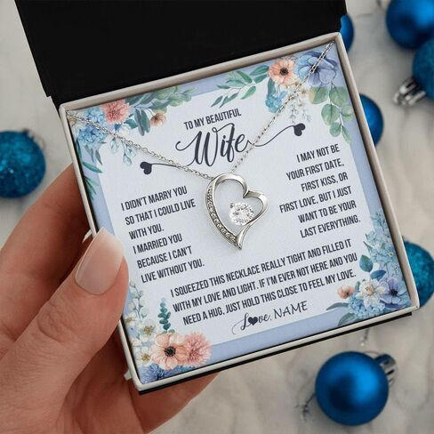 Yametee Personalized To My Wife Necklace From Husband I Love You More Wife Birthday Anniversary Wedding Valentines Christmas Customized Message Card in Saudi Arabia