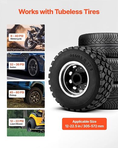 VEVOR Portable Tire Bead Seater, 2.6 Gal/10 L Air Bead Blaster, Handheld Tire Inflator Tool, 87-116 PSI Operating Pressure, Trigger Seating Inflator for Car, Compact SUV, Light Truck, E-Bike, RV, ATV in Saudi Arabia