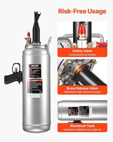 VEVOR Portable Tire Bead Seater, 2.6 Gal/10 L Air Bead Blaster, Handheld Tire Inflator Tool, 87-116 PSI Operating Pressure, Trigger Seating Inflator for Car, Compact SUV, Light Truck, E-Bike, RV, ATV in Saudi Arabia