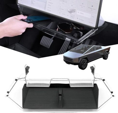 Under Screen Storage Box for Tesla Cybertruck 2024 2025 - Center Console Organizer with Compartment & Non-Slip Design Compatible with Cybertruck Accessories in Saudi Arabia