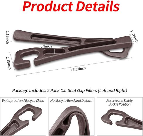 2 Pack Car Seat Gap Filler, Car Seat Gap Plug to Fill The Gap Between Seat and Console, Universal Car Seat Gap Filler Organizer Crevice Blocker Stop Things from Dropping in Saudi Arabia