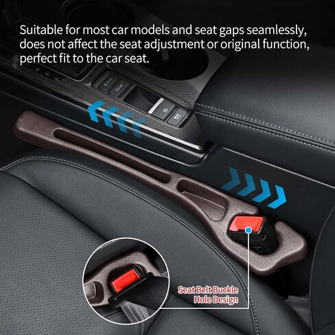 2 Pack Car Seat Gap Filler, Car Seat Gap Plug to Fill The Gap Between Seat and Console, Universal Car Seat Gap Filler Organizer Crevice Blocker Stop Things from Dropping in Saudi Arabia