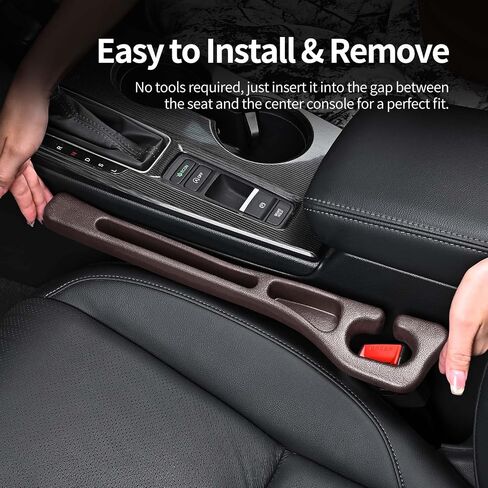2 Pack Car Seat Gap Filler, Car Seat Gap Plug to Fill The Gap Between Seat and Console, Universal Car Seat Gap Filler Organizer Crevice Blocker Stop Things from Dropping in Saudi Arabia