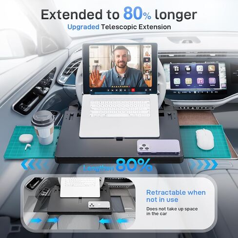 Steering Wheel Tray, Car Food Tray, Car Desk for Laptop,Multipurpose Car Table for Eating, Work, Travel, Adjustable Car Table Tray for SUV, Truck, Van, Road Trips in Kuwait