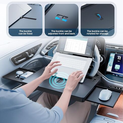 Steering Wheel Tray, Car Food Tray, Car Desk for Laptop,Multipurpose Car Table for Eating, Work, Travel, Adjustable Car Table Tray for SUV, Truck, Van, Road Trips in Kuwait