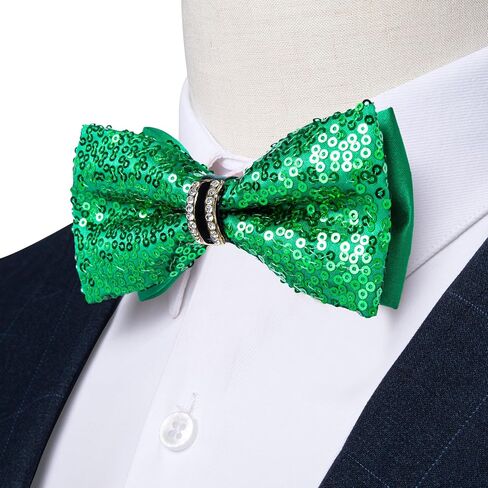 DiBanGu Sequin Bow Ties for Men Sparkly Bow Tie and Pocket Square Cufflinks Set Adjustable Pre-tied Bowtie Wedding Party in Saudi Arabia