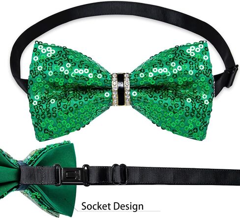 DiBanGu Sequin Bow Ties for Men Sparkly Bow Tie and Pocket Square Cufflinks Set Adjustable Pre-tied Bowtie Wedding Party in Saudi Arabia
