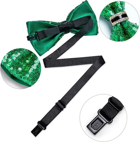 DiBanGu Sequin Bow Ties for Men Sparkly Bow Tie and Pocket Square Cufflinks Set Adjustable Pre-tied Bowtie Wedding Party in Saudi Arabia