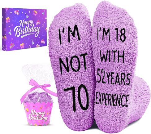 HAPPYPOP 70th Birthday Gifts for Women - Novelty Socks for 70 Year Olds, 70 Year Old Birthday Gifts Ideas in Saudi Arabia