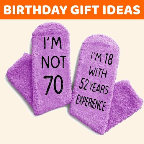 HAPPYPOP 70th Birthday Gifts for Women - Novelty Socks for 70 Year Olds, 70 Year Old Birthday Gifts Ideas in Saudi Arabia