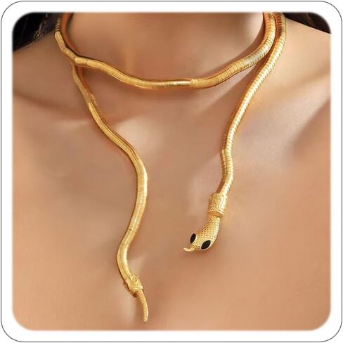 Medusa Costume Women Gold Silver Black Snake Necklace Adjustable Punk Bracelet Choker Flexible Snake Bracelets Halloween Witch Accessorie Jewelry in Kuwait