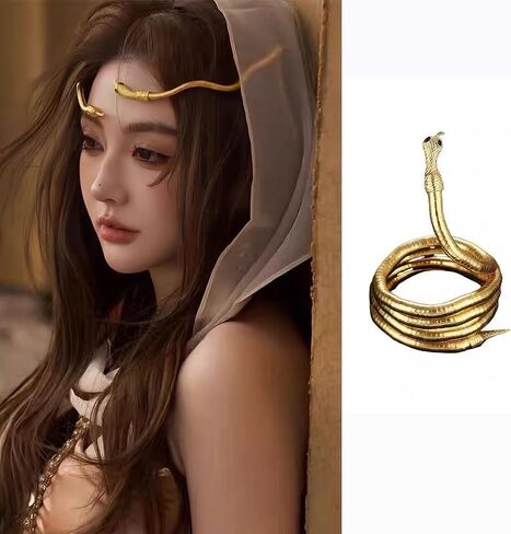 Medusa Costume Women Gold Silver Black Snake Necklace Adjustable Punk Bracelet Choker Flexible Snake Bracelets Halloween Witch Accessorie Jewelry in Kuwait
