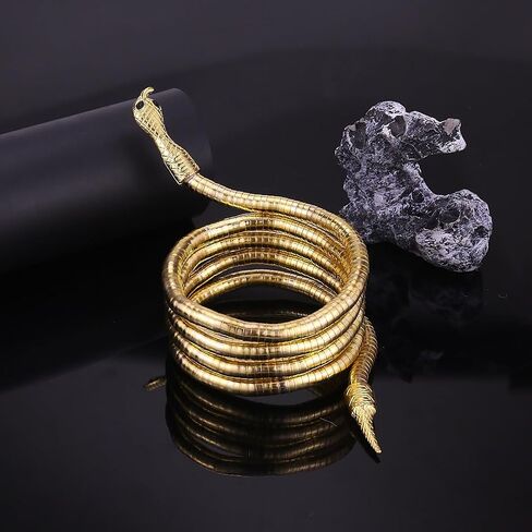 Medusa Costume Women Gold Silver Black Snake Necklace Adjustable Punk Bracelet Choker Flexible Snake Bracelets Halloween Witch Accessorie Jewelry in Kuwait