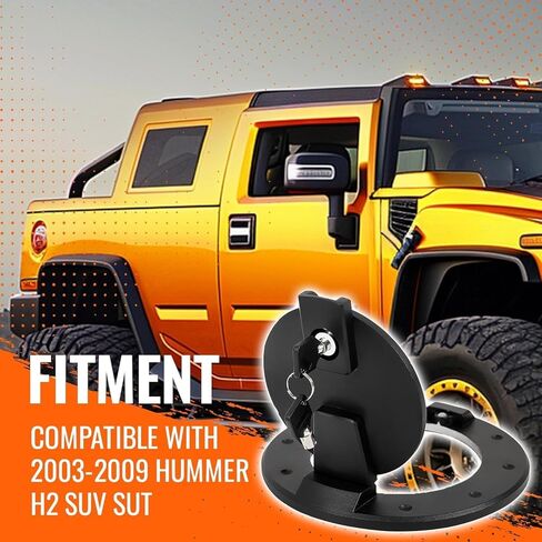 قفل باب الوقود متوافق مع 2003-2010 Hummer H3 وH3T غطاء خزان الغاز عالي التحمل من الألومنيوم والكروم الفضي in Kuwait