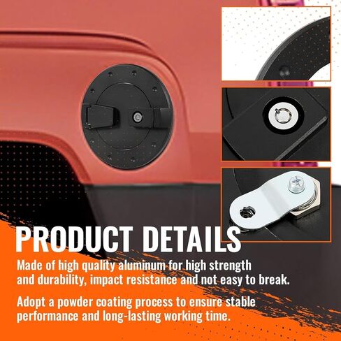 قفل باب الوقود متوافق مع 2003-2010 Hummer H3 وH3T غطاء خزان الغاز عالي التحمل من الألومنيوم والكروم الفضي in Kuwait