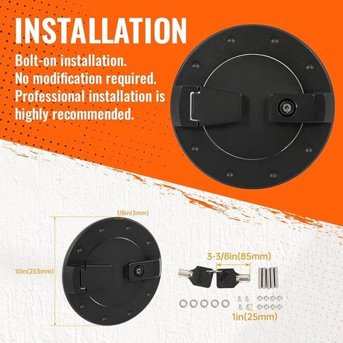 قفل باب الوقود متوافق مع 2003-2010 Hummer H3 وH3T غطاء خزان الغاز عالي التحمل من الألومنيوم والكروم الفضي in Kuwait