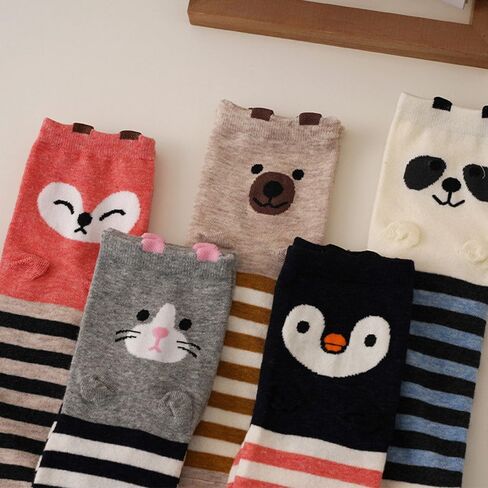 5PC women's cute dog cat funny novel casual cotton socks in Kuwait