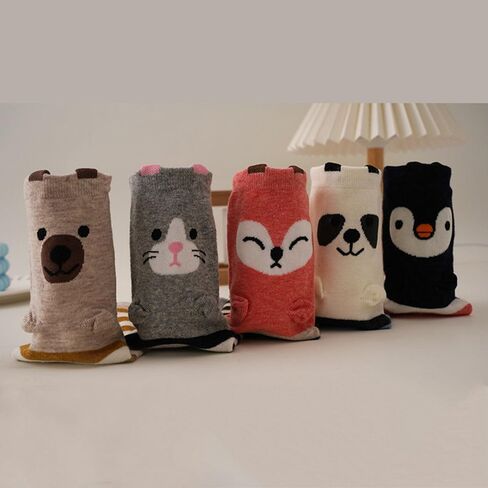 5PC women's cute dog cat funny novel casual cotton socks in Kuwait