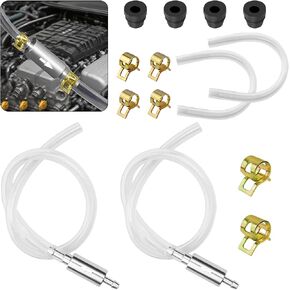 طقم خرطوم نازف الفرامل مكون من قطعتين - أداة نزف الفرامل الهيدروليكية للدراجات النارية والسيارات مع صمام فحص في اتجاه واحد، وغطاء فوهة ومشبك - نازف سائل الفرامل العالمي للسيارات والدراجات وأنظمة القابض in Kuwait