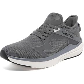 Nautica Men’s Lightweight Casual Athletic Lace‑Up Sneakers – Breathable Knit & Vegan Leather Upper, Cushioned Insole & Rubber Outsole, All‑Day Comfort Walking Shoes - Theodoor in Saudi Arabia