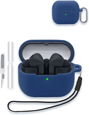 Case for Samsung Galaxy Buds 3/Buds 3 Pro AI True Wireless Bluetooth Earbuds, Soft Silicone Protective Portable Scratch Shock Resistant Shell with Cleaner Kit & Carabiner & Lanyard，Pink in Kuwait