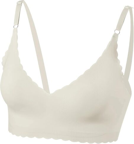 Women's Solid Color Wavy Edge Wireless Bra Stylish Underwear Sexy and Comfortable in Saudi Arabia
