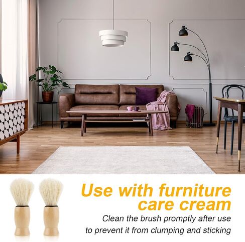 2pcs Furniture Salve for Leather, Wooden Furniture Oil Brush with Comfortable Handle Durable Salve Brushing Tool for Leather Wood, Protect & Avoid Scratches in Saudi Arabia