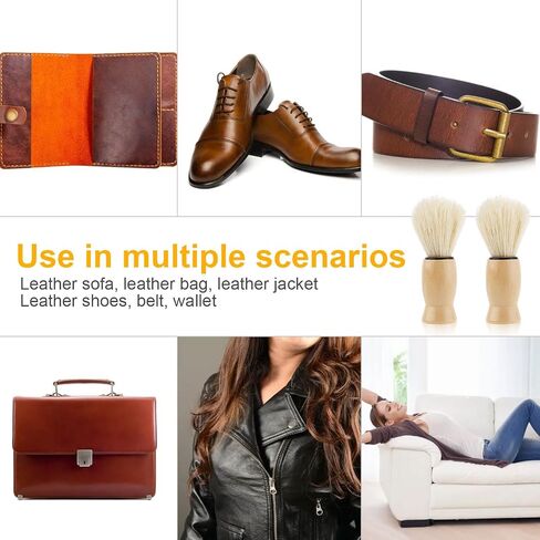 2pcs Furniture Salve for Leather, Wooden Furniture Oil Brush with Comfortable Handle Durable Salve Brushing Tool for Leather Wood, Protect & Avoid Scratches in Saudi Arabia