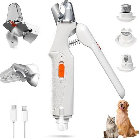 Dog Nail Grinder and Clipper with Quick Sensor- New 2 in 1 Pet Nail Trimmer for Dogs and Cats, Strong and Quiet Low Vibration Electric Nail Grinder Rechargeable Small Medium Large Breed in Kuwait