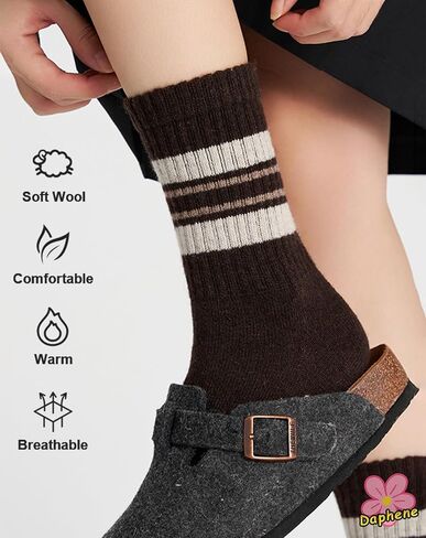 Daphene Womens Trendy Cute Wool Socks | Winter Thick Warm Holiday Gifts | Cartoon Design Comfortable Non-Slip | Multi-Color in Saudi Arabia
