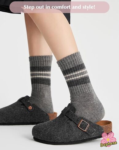 Daphene Womens Trendy Cute Wool Socks | Winter Thick Warm Holiday Gifts | Cartoon Design Comfortable Non-Slip | Multi-Color in Saudi Arabia