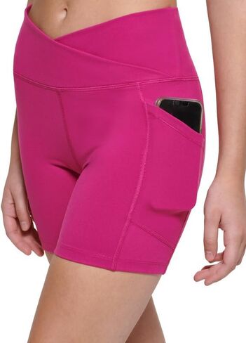 Calvin Klein Performance Women's Crossover Waist Bike Shorts (Purple, X-Large) in Saudi Arabia