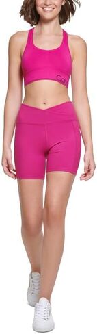 Calvin Klein Performance Women's Crossover Waist Bike Shorts (Purple, X-Large) in Saudi Arabia