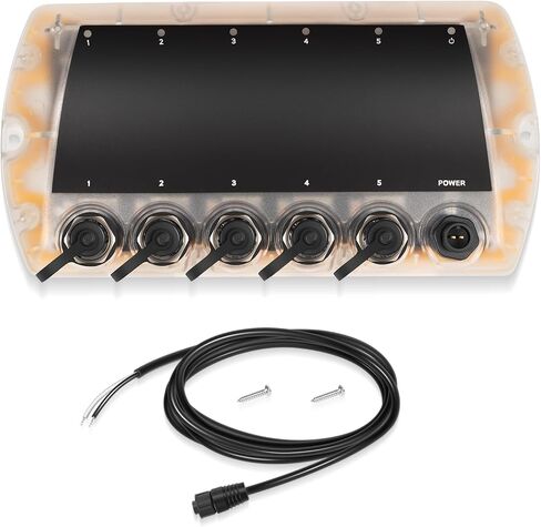 408450-1 محول إيثرنت بخمسة منافذ، أسود - بديل لمحول الشبكة البحرية Humminbird AS ETH 5PXG - مناسب لـ APEX، SOLIX، Onix، ION، لـ Helix G4N، G3N - أيضًا لـ Helix 7، 8، 9، 10، 12 و15 in Kuwait