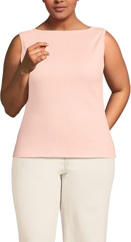 Lands' End Women's Sleeveless Pointelle Rib Boat Neck Tank in Saudi Arabia