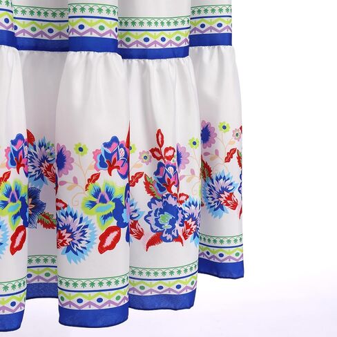 OBEEII Mexican Dress for Women Off Shoulder Floral Summer Maxi Dress Fiesta Casual Sundress in Kuwait