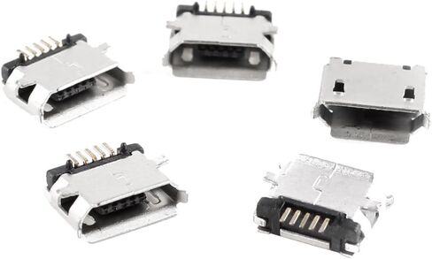 Uxcell 5 قطعة مقبس USB صغير من النوع B أنثى 180 درجة 5-Pin SMD SMT لحام جاك in Saudi Arabia