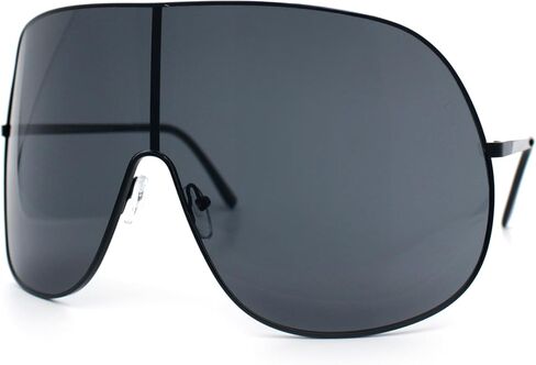 نظارات شمسية ذات حافة معدنية منحنية مقاس XXL كبيرة الحجم in Kuwait