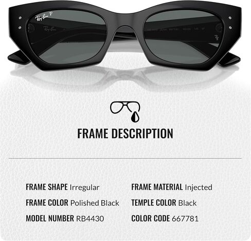 نظارات شمسية Ray-Ban RB4430 ZENA BIO-BASED ذات شكل دائري مربع للرجال والنساء مع مجموعة نظارات RAYBAN الرسمية in Saudi Arabia