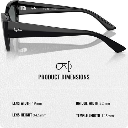 نظارات شمسية Ray-Ban RB4430 ZENA BIO-BASED ذات شكل دائري مربع للرجال والنساء مع مجموعة نظارات RAYBAN الرسمية in Saudi Arabia