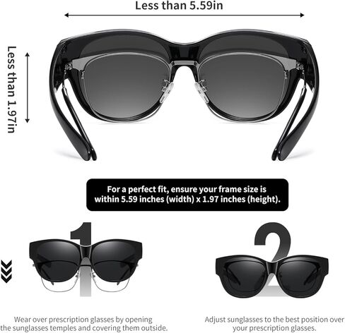 نظارات شمسية مستقطبة تناسب أكثر من GEGURI للنساء والرجال، نظارات شمسية أنيقة بتصميم عين القطة حماية 100% من الأشعة فوق البنفسجية in Kuwait
