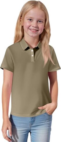 Girls' Polo Shirts Short Sleeve School Uniform Classic Soft Top in Kuwait