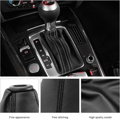 Car Shift Knob Dust Cover, Manual/Automatic Gear Shifter Dustproof Cover Protective Sleeve, Universal Decorative Gear Stick Boot Replacement for Most Car Truck SUV (Black) in Saudi Arabia