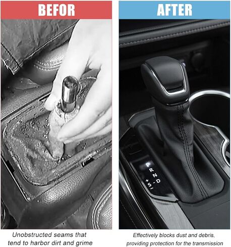 Car Shift Knob Dust Cover, Manual/Automatic Gear Shifter Dustproof Cover Protective Sleeve, Universal Decorative Gear Stick Boot Replacement for Most Car Truck SUV (Black) in Saudi Arabia