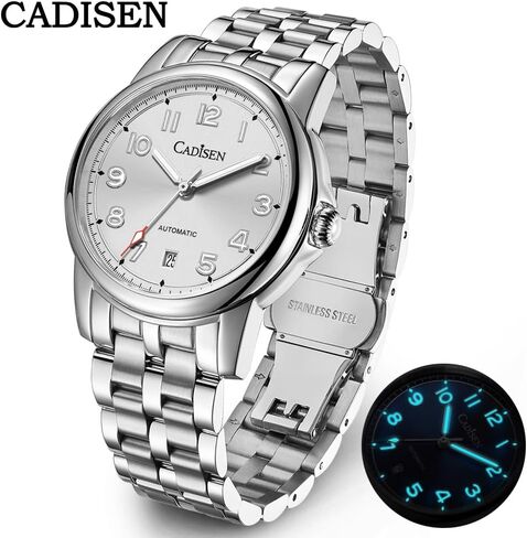 CADISEN Watch Men Automatic Mechanical Stainless Steel Genuine Waterproof Business Wristwatch in Saudi Arabia